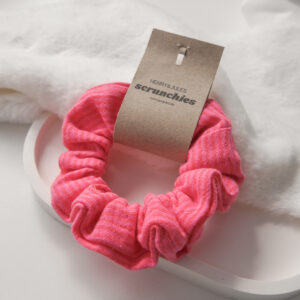 Musselin Scrunchie – Streifen Pink